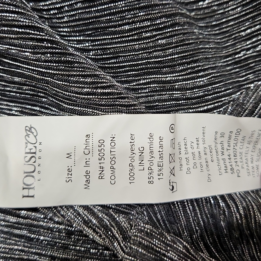 House of CB "Tamara" Silver Lurex Crop Top NWT - Picture 12 of 12